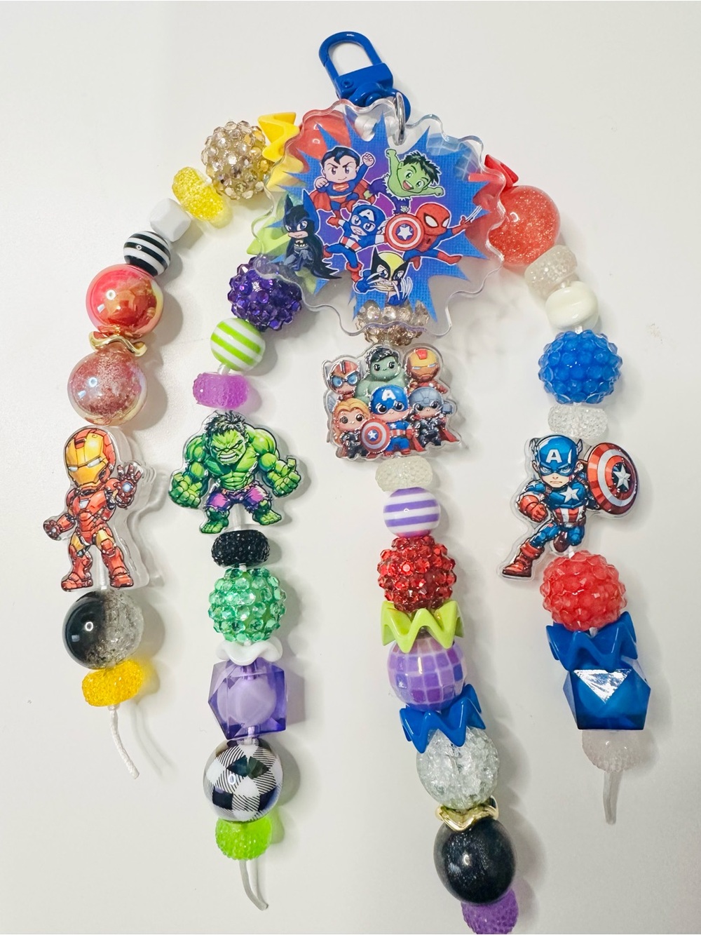 Superhero Bead bag charm Set - Multicolor